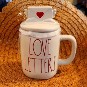 Rae Dunn Love Letters Mug with Topper Lid